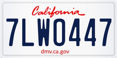 CA license plate 7LWO447