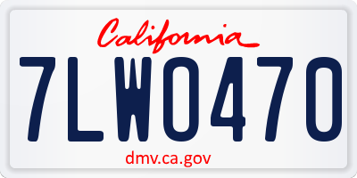 CA license plate 7LWO470