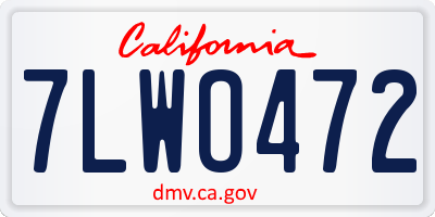 CA license plate 7LWO472