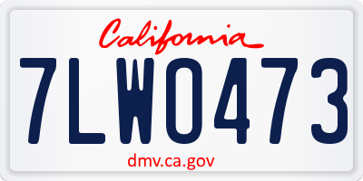 CA license plate 7LWO473