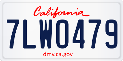 CA license plate 7LWO479