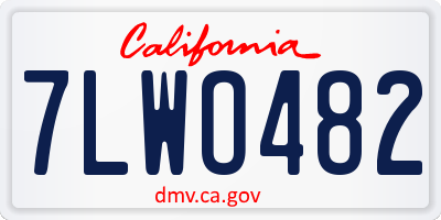 CA license plate 7LWO482