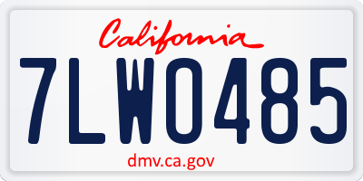 CA license plate 7LWO485
