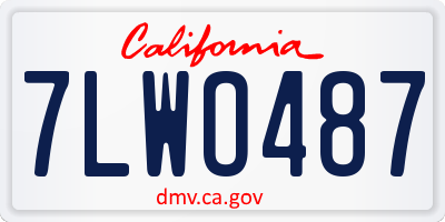 CA license plate 7LWO487