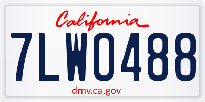 CA license plate 7LWO488
