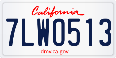 CA license plate 7LWO513