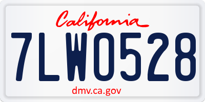 CA license plate 7LWO528