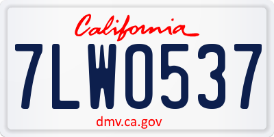 CA license plate 7LWO537