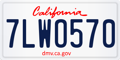 CA license plate 7LWO570