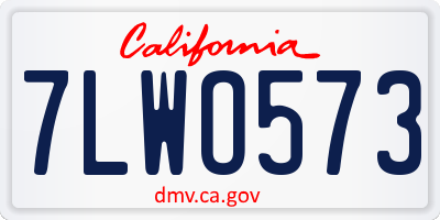 CA license plate 7LWO573