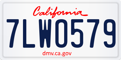 CA license plate 7LWO579