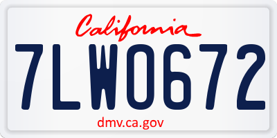 CA license plate 7LWO672