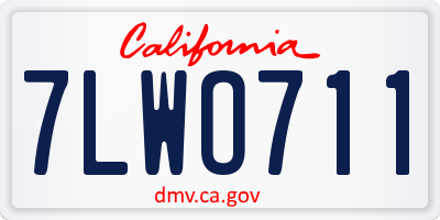 CA license plate 7LWO711