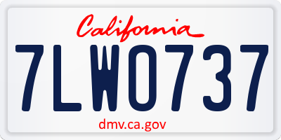CA license plate 7LWO737