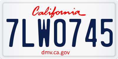 CA license plate 7LWO745