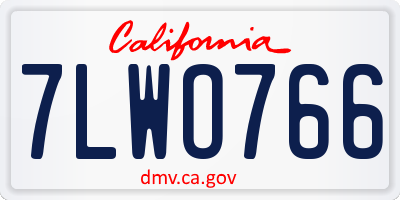 CA license plate 7LWO766