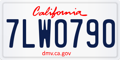 CA license plate 7LWO790