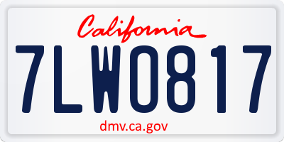 CA license plate 7LWO817