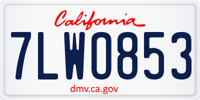 CA license plate 7LWO853