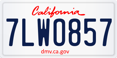 CA license plate 7LWO857