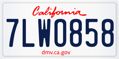 CA license plate 7LWO858
