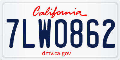 CA license plate 7LWO862