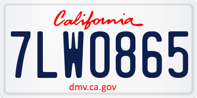CA license plate 7LWO865