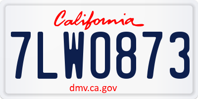 CA license plate 7LWO873