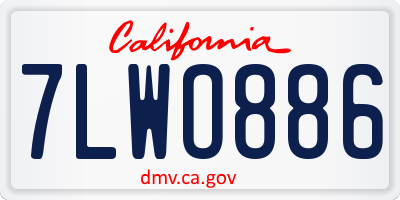 CA license plate 7LWO886