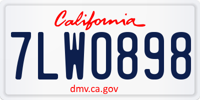 CA license plate 7LWO898