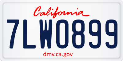 CA license plate 7LWO899