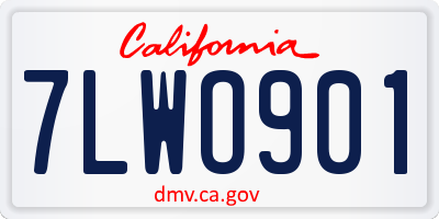 CA license plate 7LWO901