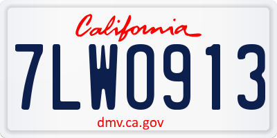 CA license plate 7LWO913