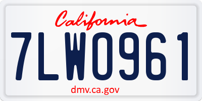 CA license plate 7LWO961