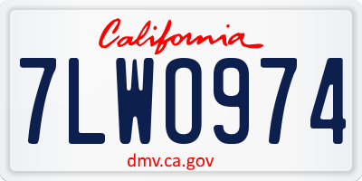 CA license plate 7LWO974