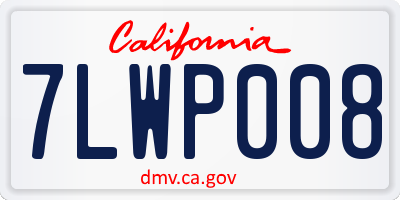 CA license plate 7LWP008