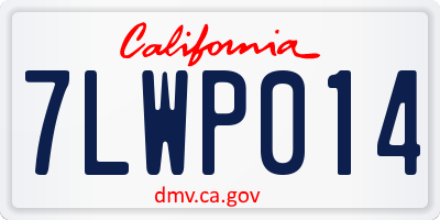 CA license plate 7LWP014