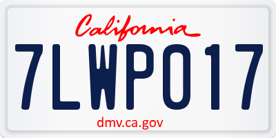 CA license plate 7LWP017