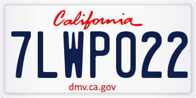 CA license plate 7LWP022