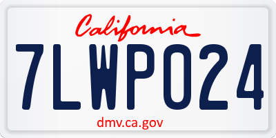 CA license plate 7LWP024