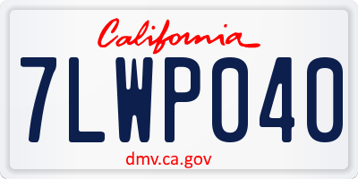 CA license plate 7LWP040