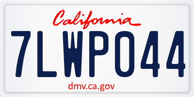 CA license plate 7LWP044