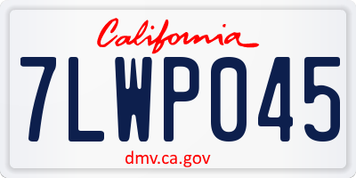CA license plate 7LWP045