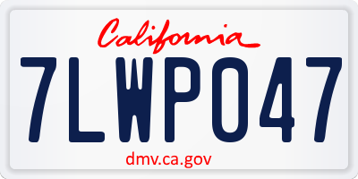 CA license plate 7LWP047