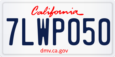CA license plate 7LWP050
