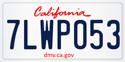 CA license plate 7LWP053