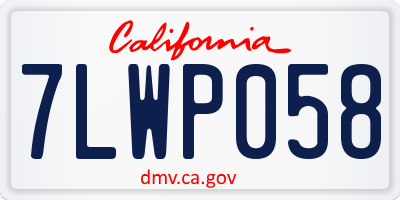 CA license plate 7LWP058
