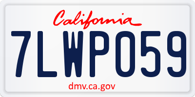 CA license plate 7LWP059