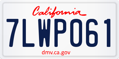 CA license plate 7LWP061