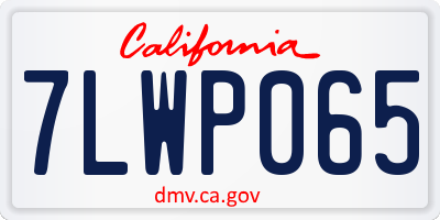 CA license plate 7LWP065